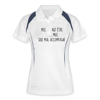 Amour - Couple - Citation - Humour - Comique - Fun - Polo respirant Femme - blanc/marine - Devant