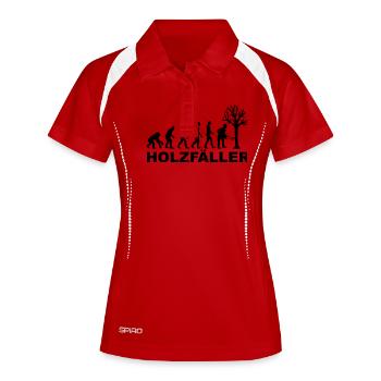 Holzfäller - Frauen Polo atmungsaktiv - Weiß/Navy - Vorne