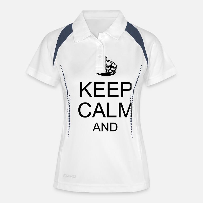 Keep calm and YOUR TEXT - Women's Polo breathable - white/navy