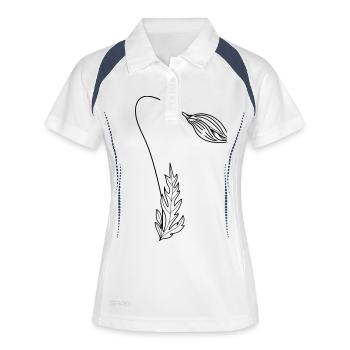 Coquelicot 29 fleur de pavot fleur - Polo respirant Femme - blanc/marine - Devant