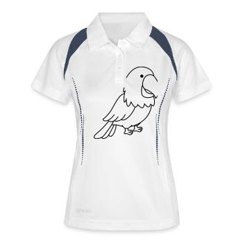 perroquet - Polo respirant Femme - blanc/marine - Devant