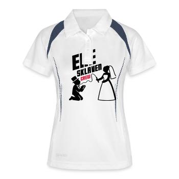 Ehe Sklaven Crew Hochzeit - Frauen Polo atmungsaktiv - Weiß/Navy - Vorne