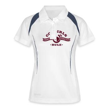 COW RÈGLE - Polo respirant Femme - blanc/marine - Devant