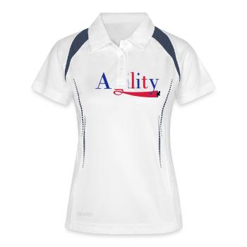 Agility tunnel - Polo respirant Femme - blanc/marine - Devant