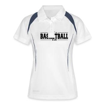 basketball is life 1 - Polo respirant Femme - blanc/marine - Devant