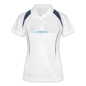 Sport - Paddeln 1er - Frauen Polo atmungsaktiv - Weiß/Navy - Vorne