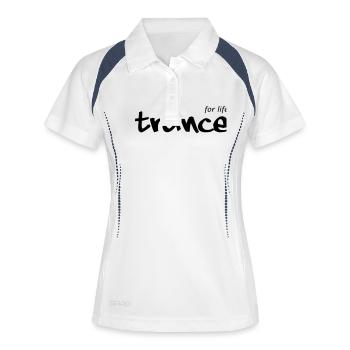 TRANCE for life - Frauen Polo atmungsaktiv - Weiß/Navy - Vorne