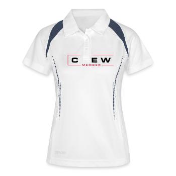 Crew Mitglied - Frauen Polo atmungsaktiv - Weiß/Navy - Vorne