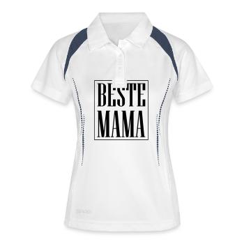 Beste Mama - Frauen Polo atmungsaktiv - Weiß/Navy - Vorne