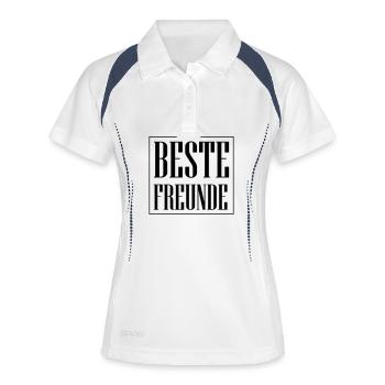 Beste Freunde Freundschaft - Frauen Polo atmungsaktiv - Weiß/Navy - Vorne