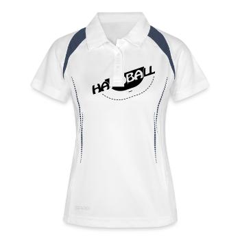 Handball_Spielfeld_2 - Polo respirant Femme - blanc/marine - Devant