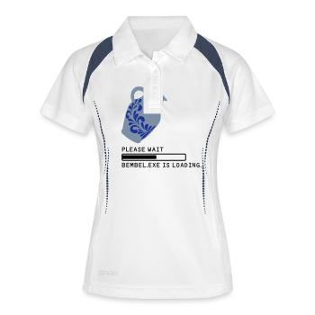 Bembel.EXE Loading... - Frauen Polo atmungsaktiv - Weiß/Navy - Vorne