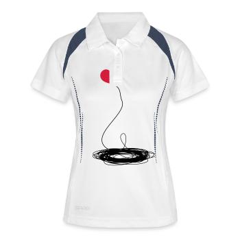 Herz auf Reisen - Frauen Polo atmungsaktiv - Weiß/Navy - Vorne