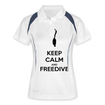 Keep calm and freedive - Polo respirant Femme - blanc/marine - Devant