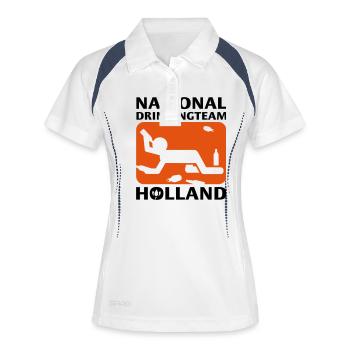 NATIONAL DRINKING TEAM HOLLAND - Frauen Polo atmungsaktiv - Weiß/Navy - Vorne