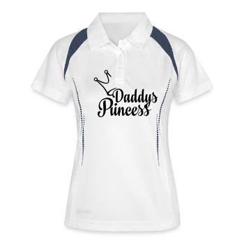 Daddys Princess (dh) - Frauen Polo atmungsaktiv - Weiß/Navy - Vorne