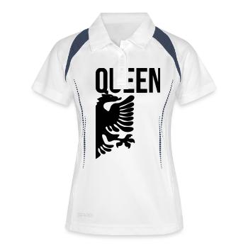Queen albo - Frauen Polo atmungsaktiv - Weiß/Navy - Vorne