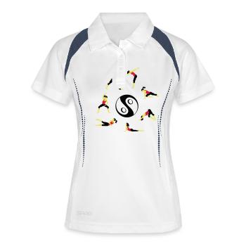 Deepwork - Frauen Polo atmungsaktiv - Weiß/Navy - Vorne