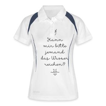 wasser reichen - Frauen Polo atmungsaktiv - Weiß/Navy - Vorne