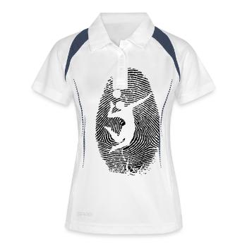 Beachball Fingerabdruck - Identität - Beach Volley - Frauen Polo atmungsaktiv - Weiß/Navy - Vorne