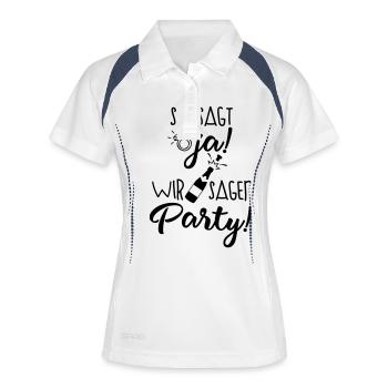 wir sagen party - Frauen Polo atmungsaktiv - Weiß/Navy - Vorne