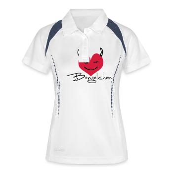 bengelchen - Frauen Polo atmungsaktiv - Weiß/Navy - Vorne