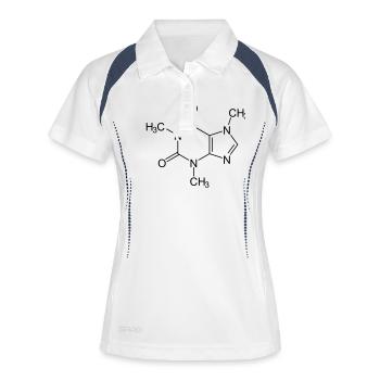 caféine - Polo respirant Femme - blanc/marine - Devant