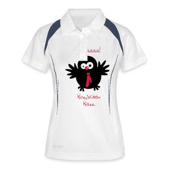 Un hibou / / bonhomme étrange. - Polo respirant Femme - blanc/marine - Devant