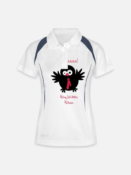 An owl / / Strangely codger. - Women's Polo breathable - white/navy