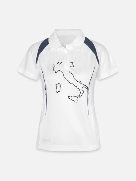 Italia - Outline - Women's Polo breathable - white/navy