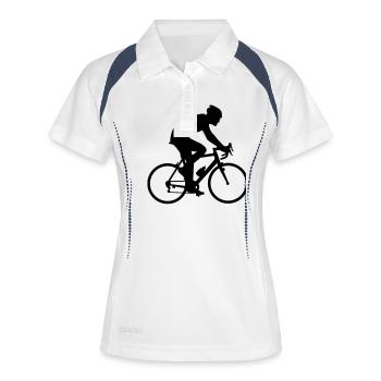 radfahrer_052012_a_1c - Frauen Polo atmungsaktiv - Weiß/Navy - Vorne