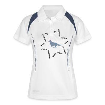 Weisser Schweizer Schäferhund cb2 - Frauen Polo atmungsaktiv - Weiß/Navy - Vorne
