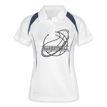basketball - Polo respirant Femme - blanc/marine - Devant