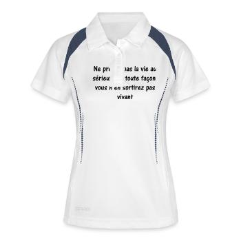 quote humor - Women's Polo breathable - white/navy - Front