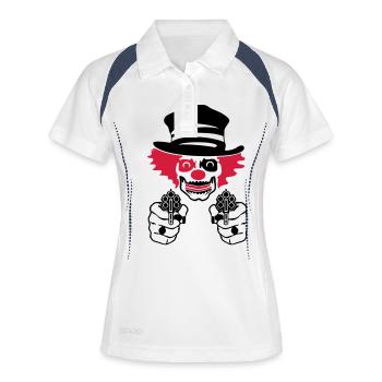mauvais clown de cirque - Polo respirant Femme - blanc/marine - Devant