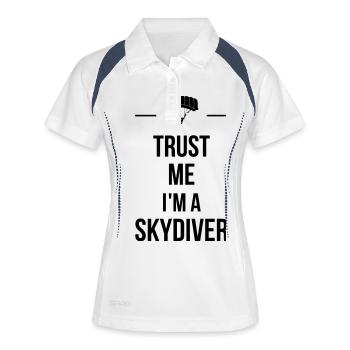 Skydiver - Frauen Polo atmungsaktiv - Weiß/Navy - Vorne