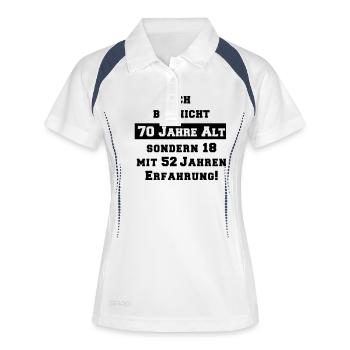 Ich Bin Nicht 70 Jahre alt 70. Geburtstag - Frauen Polo atmungsaktiv - Weiß/Navy - Vorne