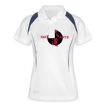 Martial Arts Schriftzeichen - Frauen Polo atmungsaktiv - Weiß/Navy - Vorne