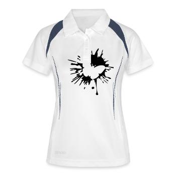 papillon couleur graffiti blob splatter couleur - Polo respirant Femme - blanc/marine - Devant