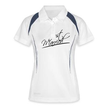 Just Married Logo Design - Frauen Polo atmungsaktiv - Weiß/Navy - Vorne