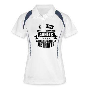 j'ai 60 ans encore quelques années ( retraite ) - Polo respirant Femme - blanc/marine - Devant