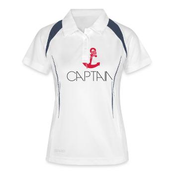 Captain Cool ancre Logo - Polo respirant Femme - blanc/marine - Devant