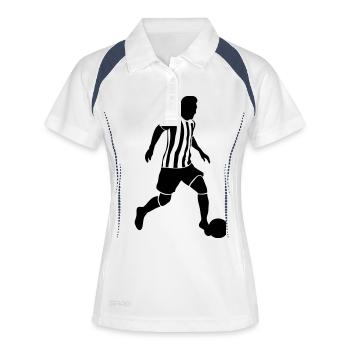 Fußball - Soccer - Polo respirant Femme - blanc/marine - Devant