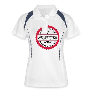 Approuvé meilleur mecanicien - Polo respirant Femme - blanc/marine - Devant