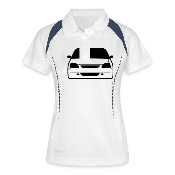 JDM Car eyes EP3 | T-shirts JDM - Frauen Polo atmungsaktiv - Weiß/Navy - Vorne