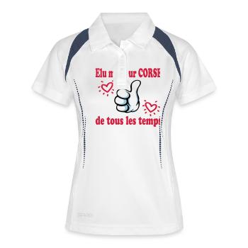 Elu meilleur corse de tous les temps - Polo respirant Femme - blanc/marine - Devant