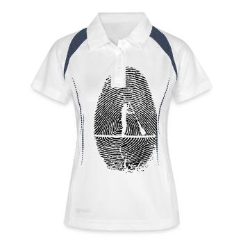 SUP - Stand up Paddeling-Fingerabdruck-Sport-Surf - Frauen Polo atmungsaktiv - Weiß/Navy - Vorne