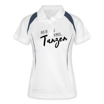tanzen aus dem weg - Frauen Polo atmungsaktiv - Weiß/Navy - Vorne
