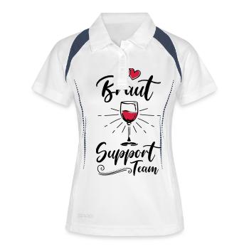 braut support team wein - Frauen Polo atmungsaktiv - Weiß/Navy - Vorne