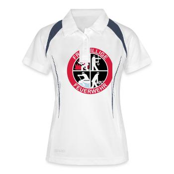 Freiwillige Feuerwehr Logo 3farbig - Frauen Polo atmungsaktiv - Weiß/Navy - Vorne